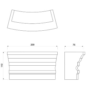 Стойка администратора ALZIRA CURVA 200 CM - 3