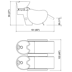 Мойка парикмахерская MAMBOWASH 2P E - 2