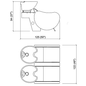 Мойка парикмахерская MAMBOWASH 2P BASIC - 2