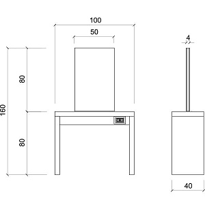 Зеркало парикмахерское JADBAR Rectangular shape mirror 2P - 2