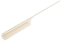 Расческа с длинным хвостиком белая (мелкие зубцы)