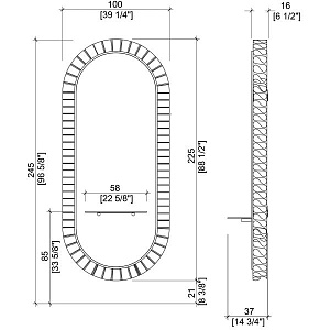 Зеркало парикмахерское KATHERINE COLLAR WALL WITH SHELF - 5