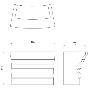 Стойка администратора ALZIRA CURVA 150 CM - 3