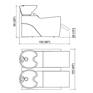 Мойка парикмахерская FLATIRON E 2P - 2